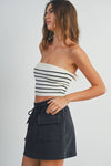 Striped Tube Top-PINK