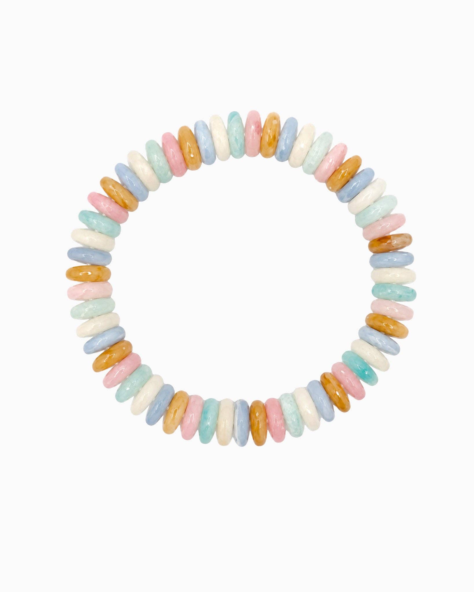 Marble Disc Bracelet: Pink Multi