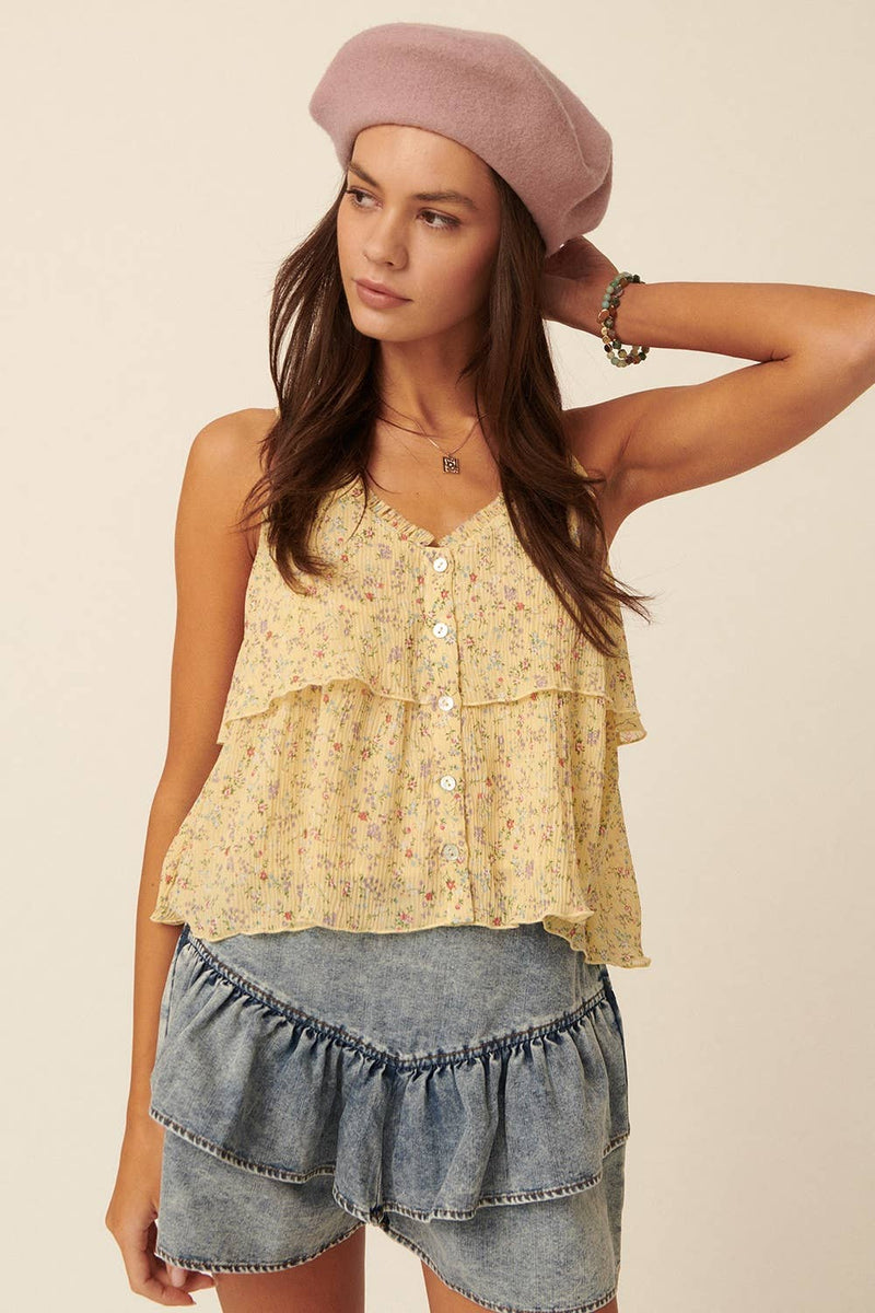 Floral Ruffle Top