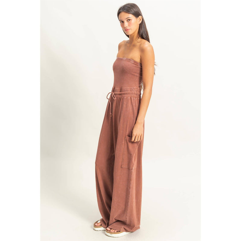 Tube Top Jumpsuit:BLACK
