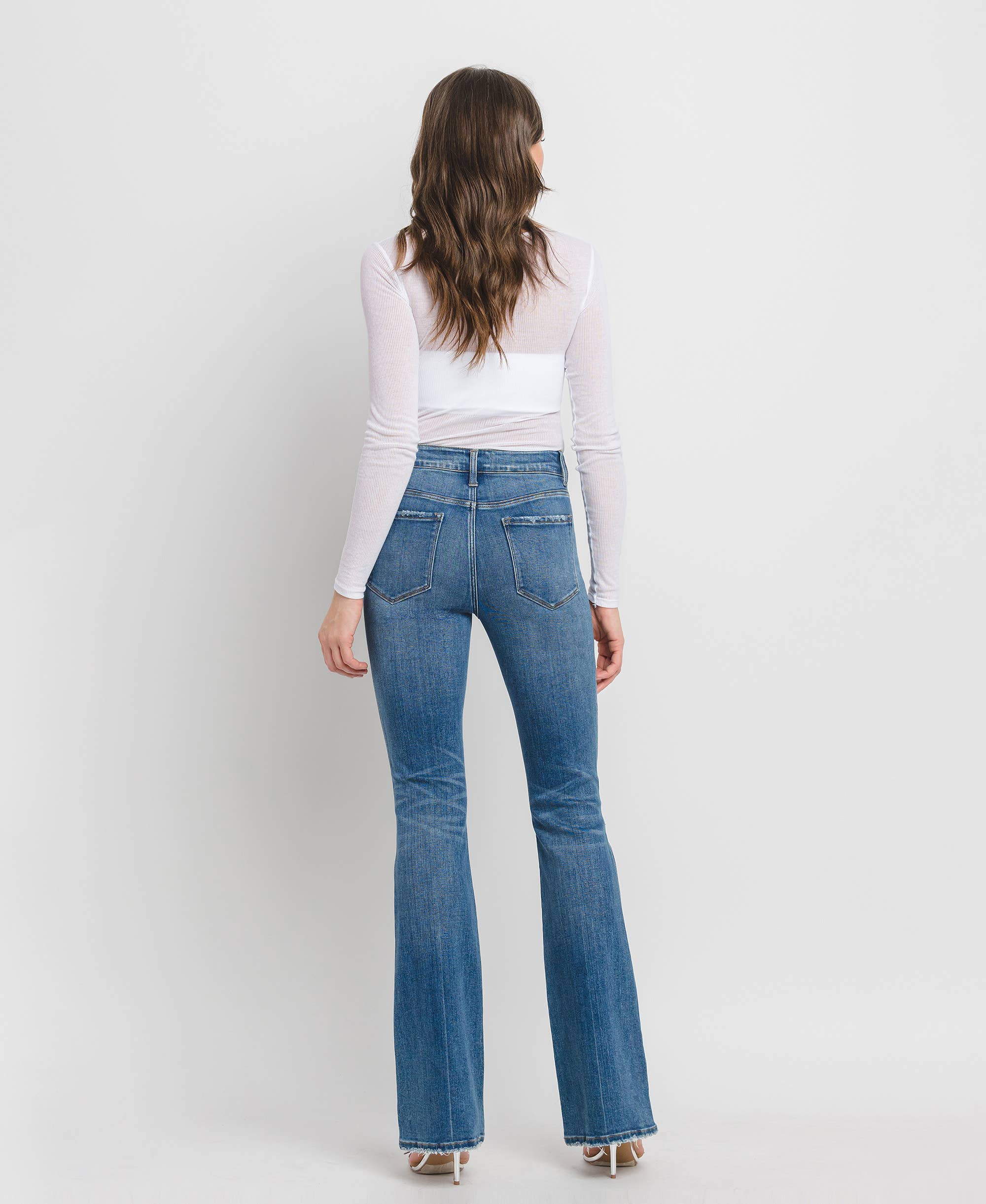 High Rise Bootcut Jeans: