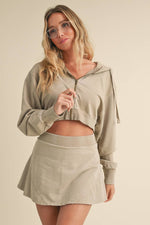 Mineral Wash  Crop Hoodie