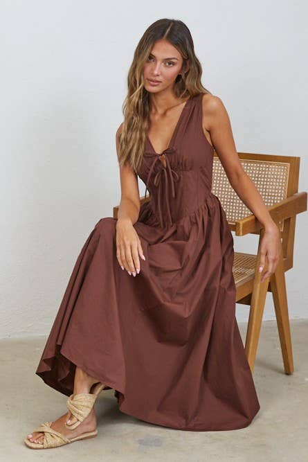 Rene Corset Poplin Midi Dress