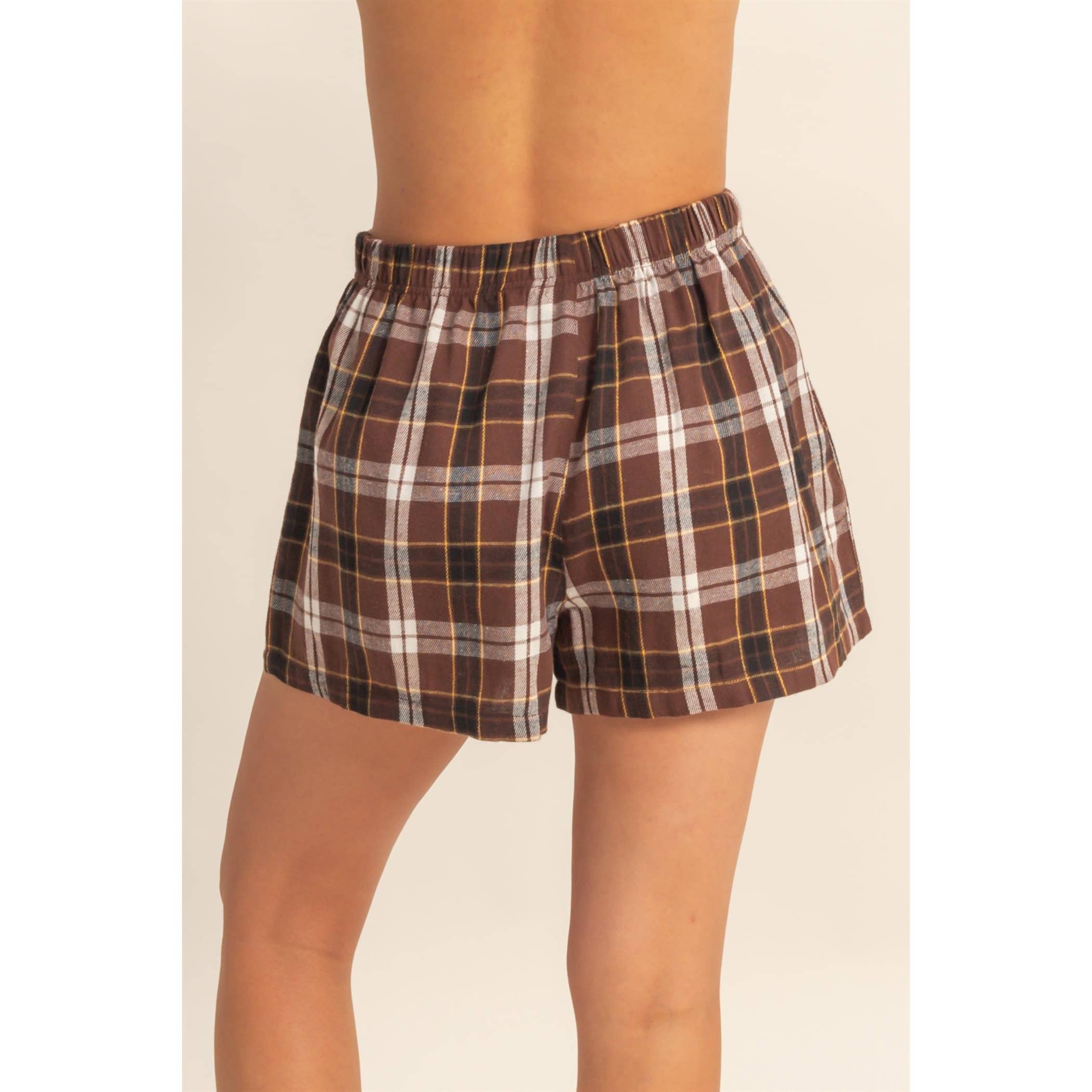 Flannel Boxer Shorts: Navy