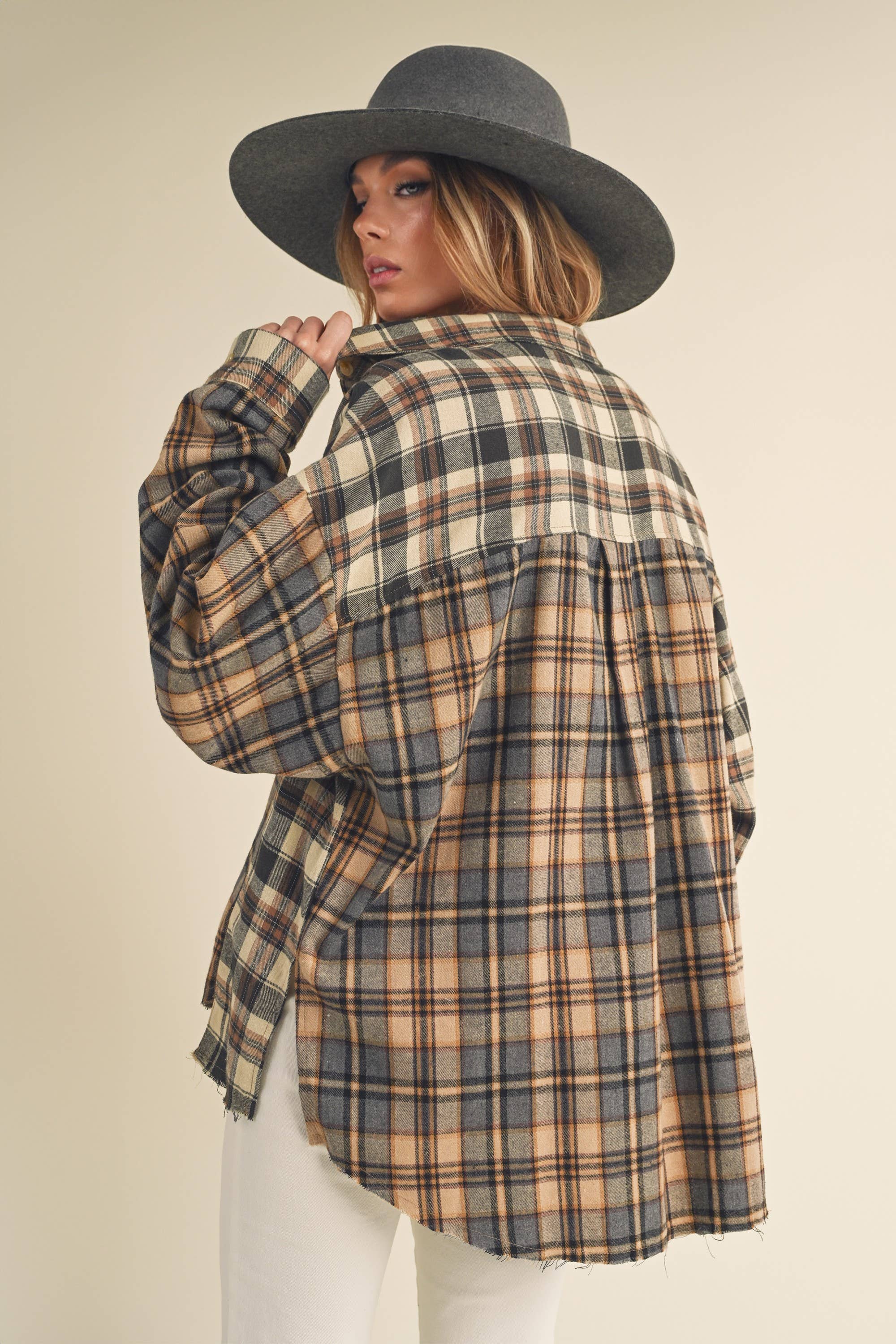 Noelle Flannel Shirt: Oat