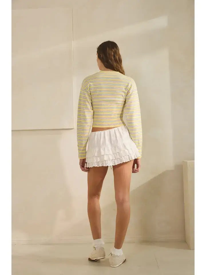 Jo Striped Snap Button Cardigan