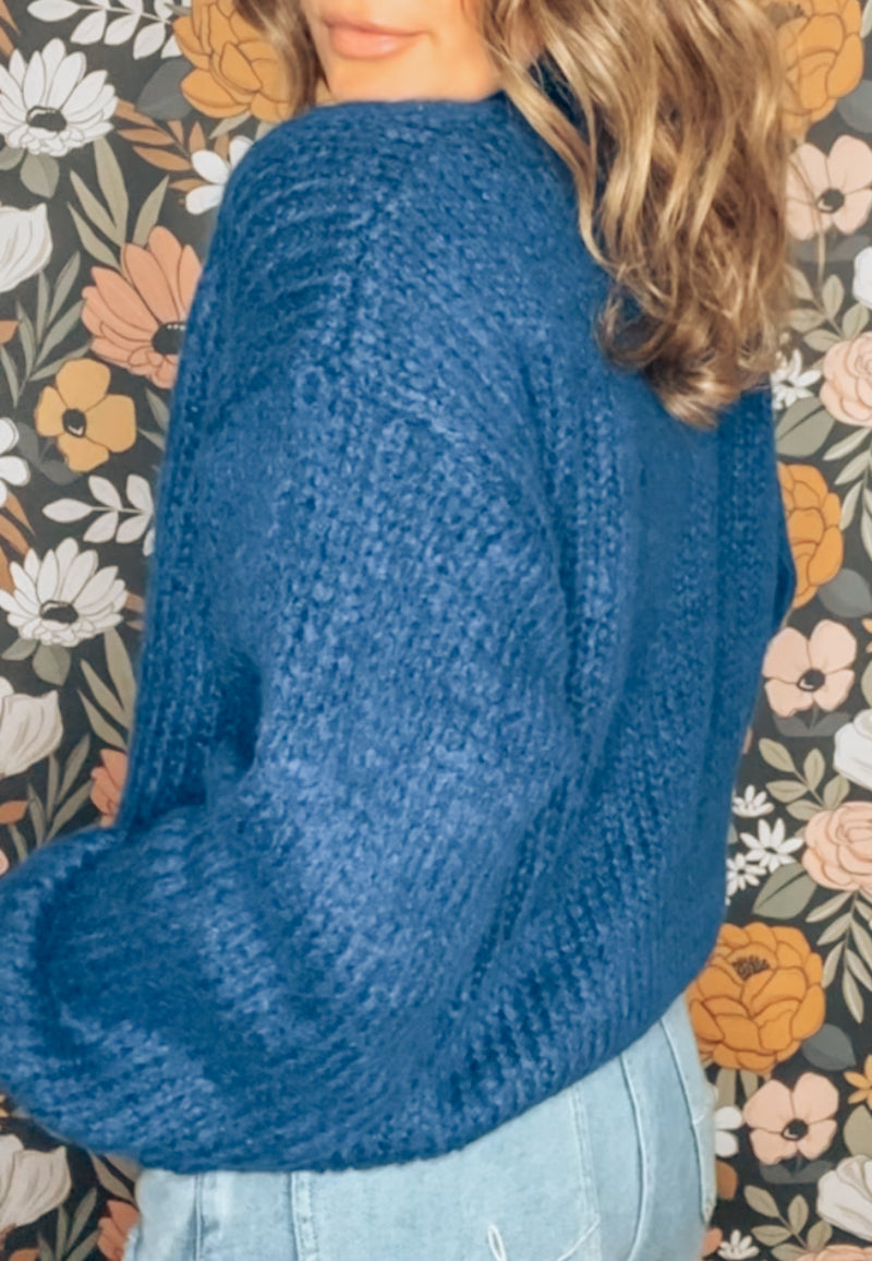 Oversized Sweater: COBALT