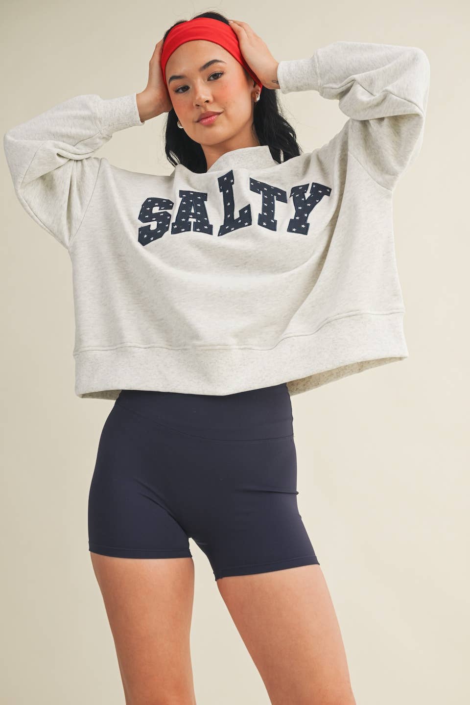 Salty Stars OS Sweatshirt: Grey