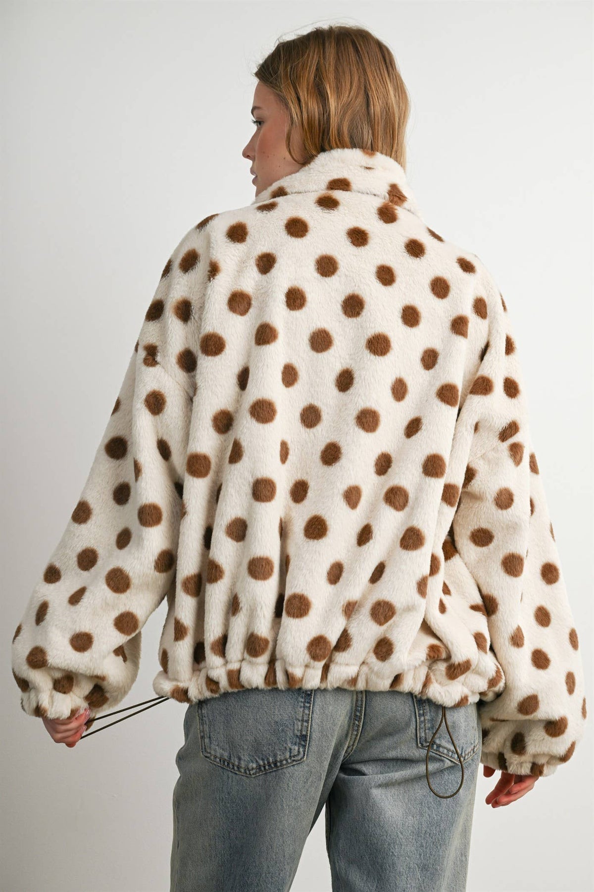 Polka Dot Sherpa Zip-Up