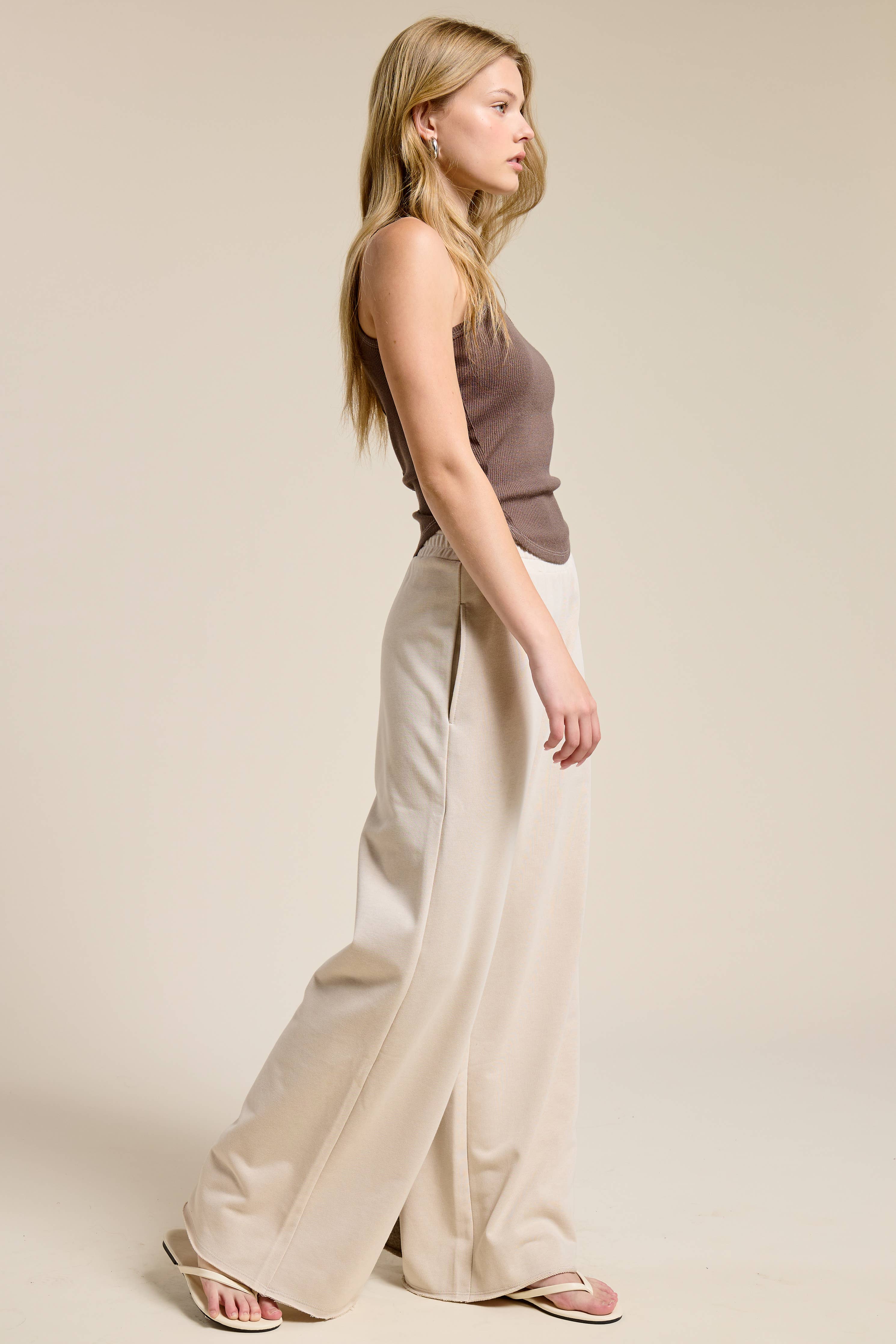Cotton Joggers: Beige