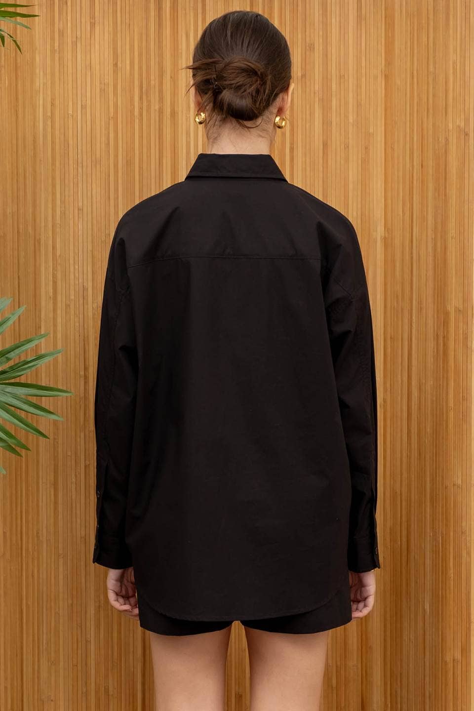 Black Button Down Set