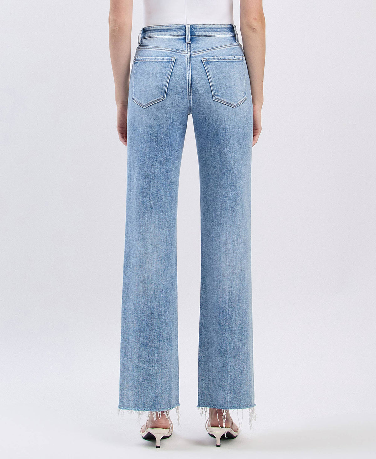 Glorietta Distressed Slim Wide Jeans: