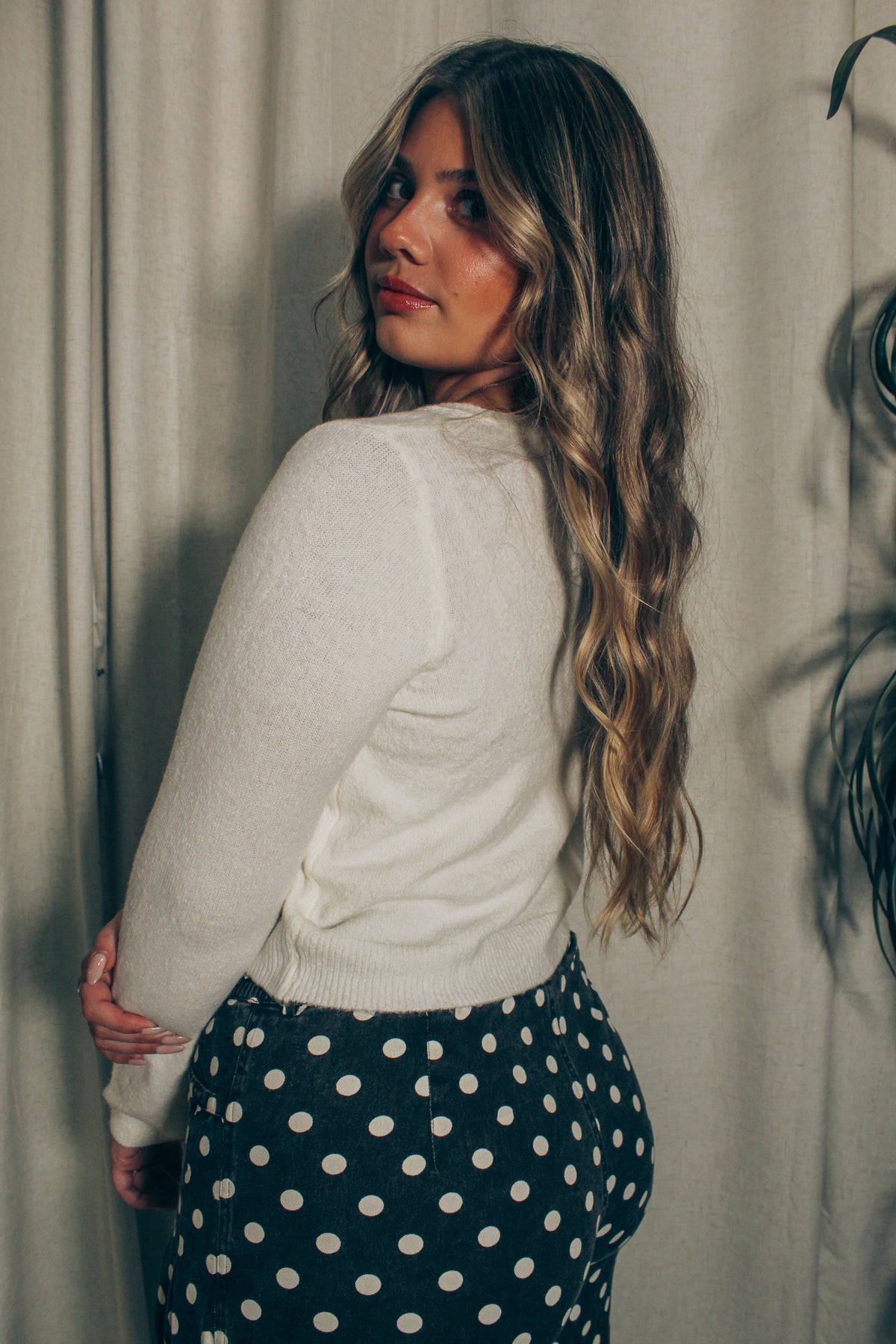 Button Cardigan: Cloud