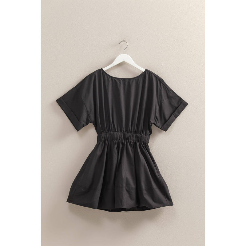 Poplin Mini Dress:OFF WHITE
