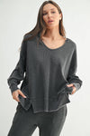 Waffle Knit Oversized:PLUM