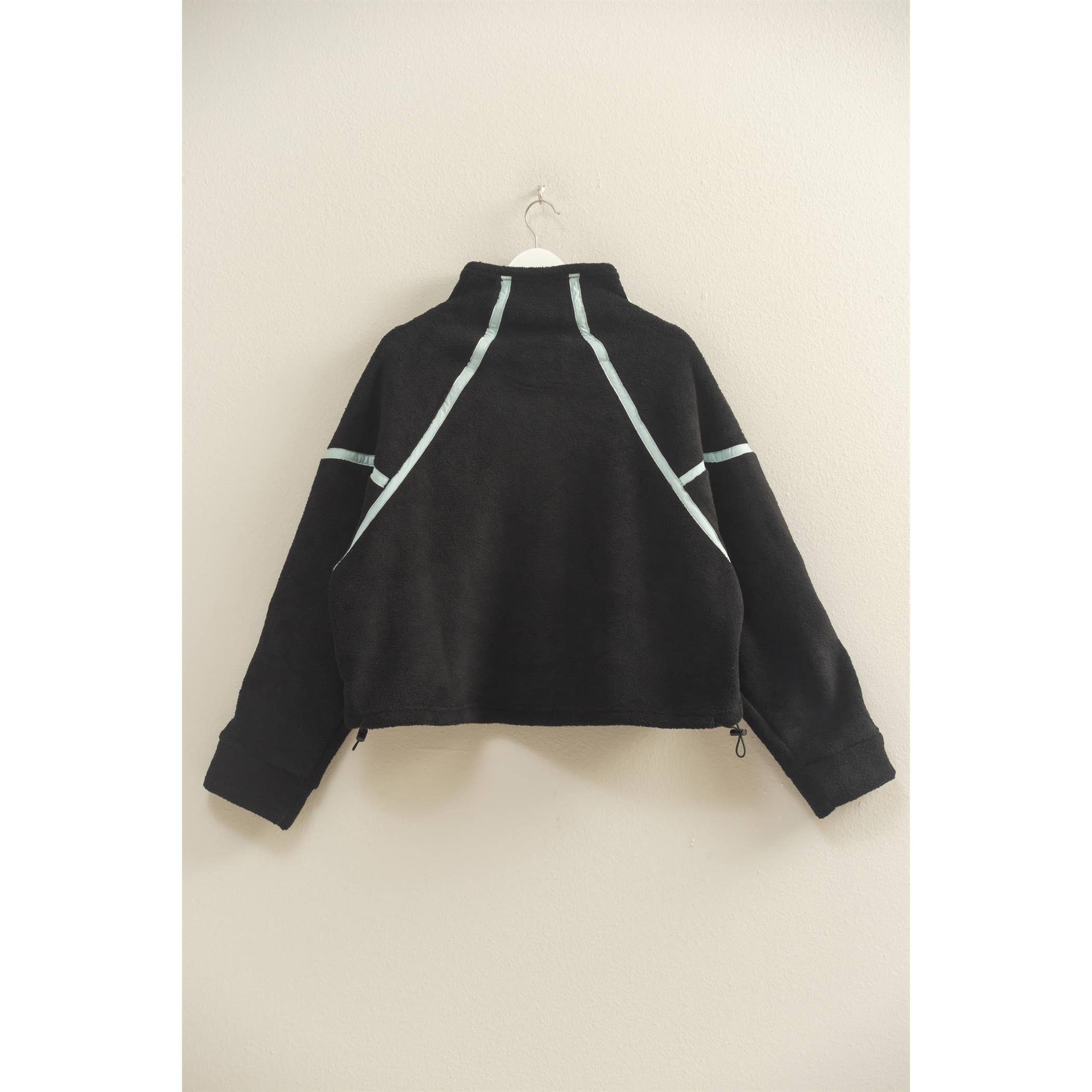 Fleece Pullover Jacket: Black