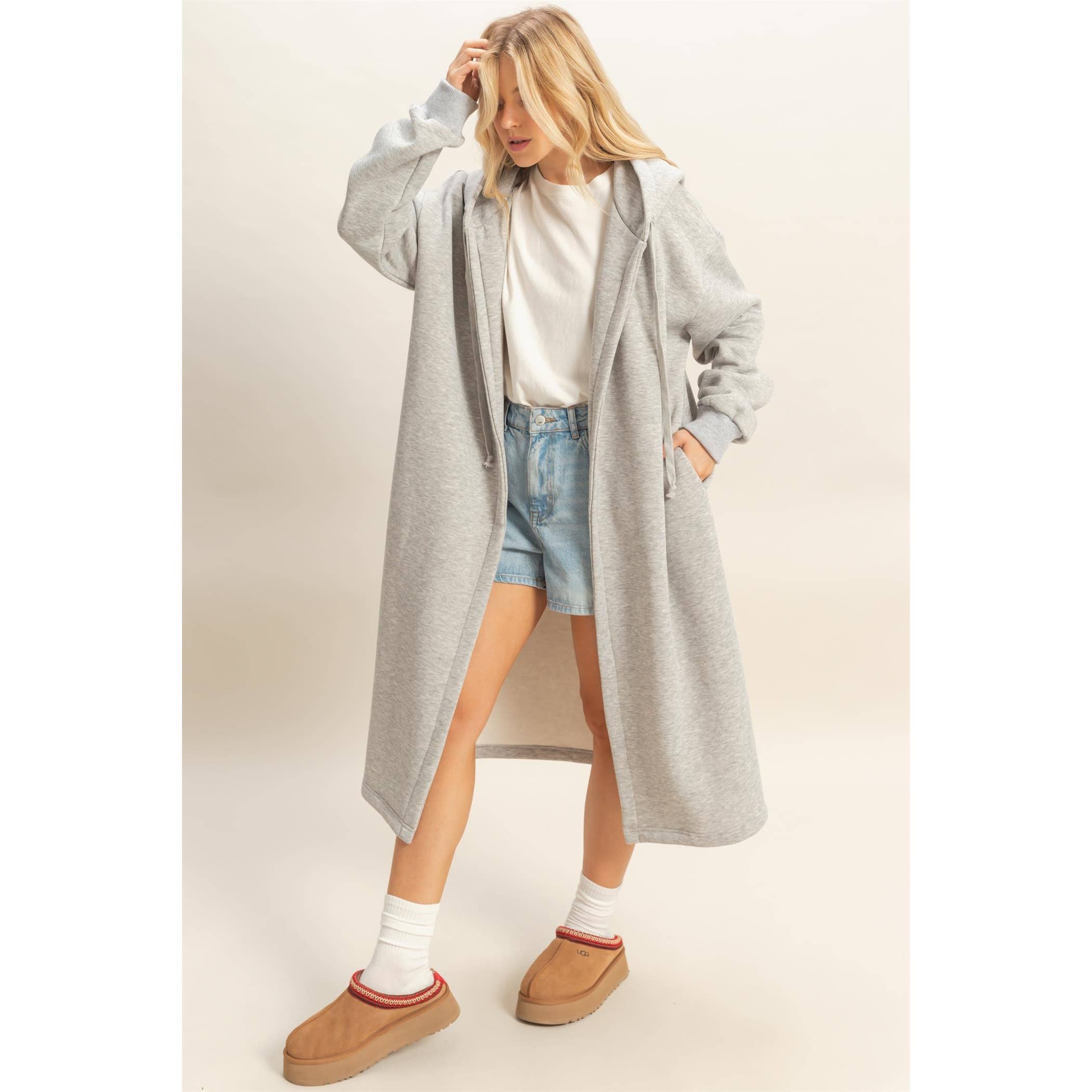 Fleece French Terry Coat: H.Grey