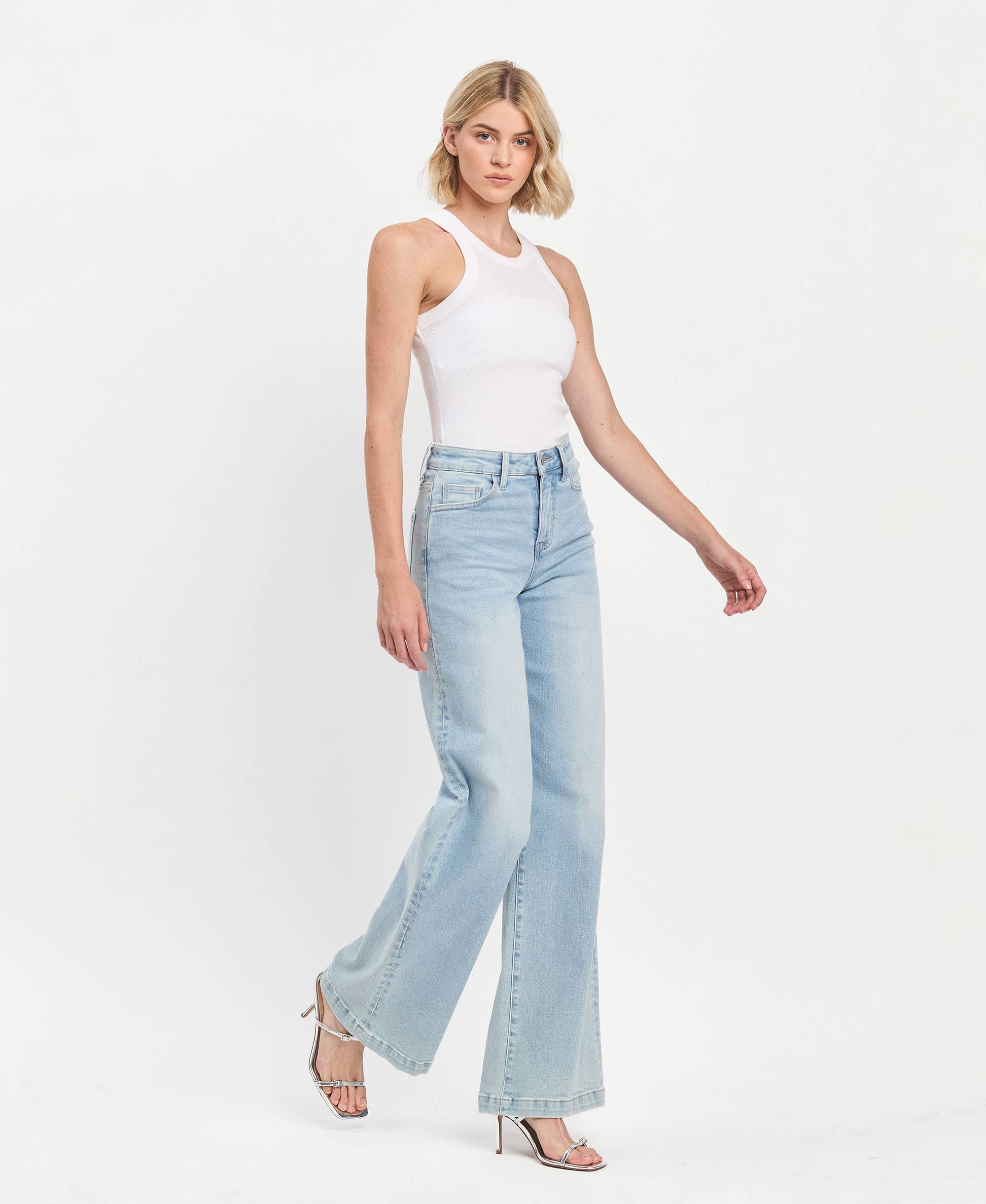 High Rise Wide Jeans:Opt