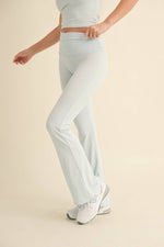Foldover Flare Pants:Choc.