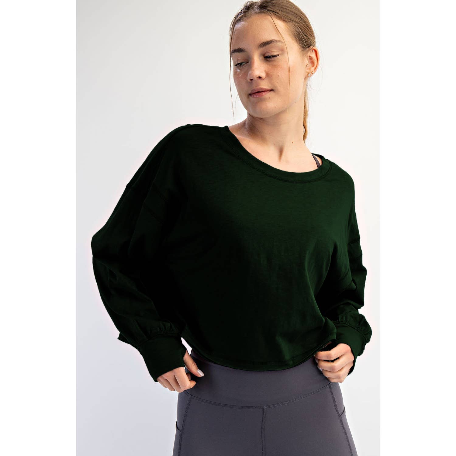 Cotton Open Back Top: Reg. Green