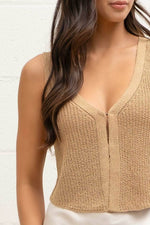 HOOK AND EYE KNIT SWEATER VEST