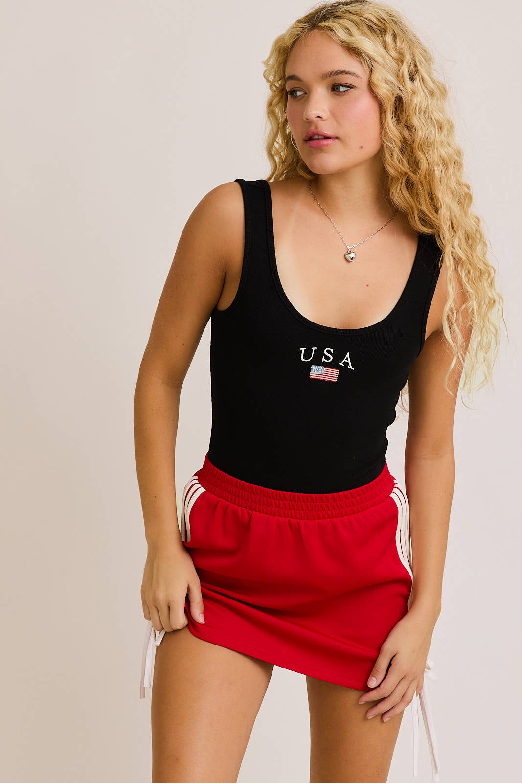 U-NECK BODYSUIT: BLK