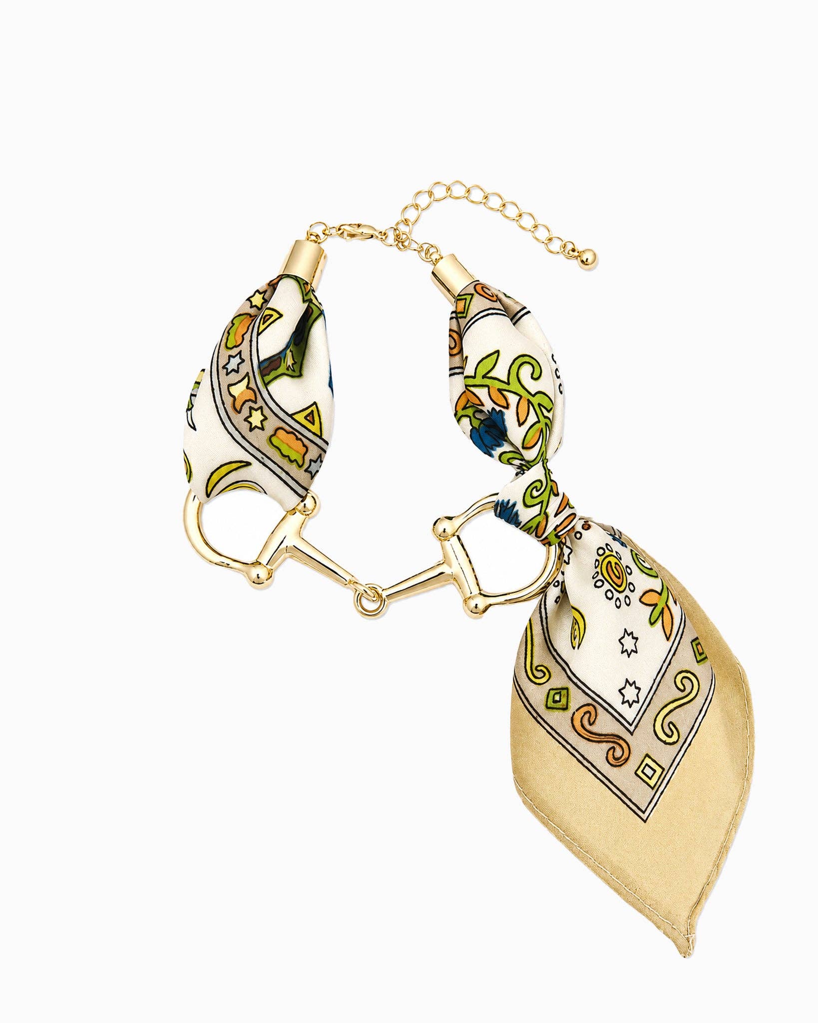 Horsebit Link Scarf Bracelet: Olive