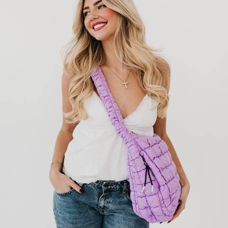 Carmen Quilted Tote Bag: Lilac