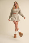 Mineral Wash  Crop Hoodie