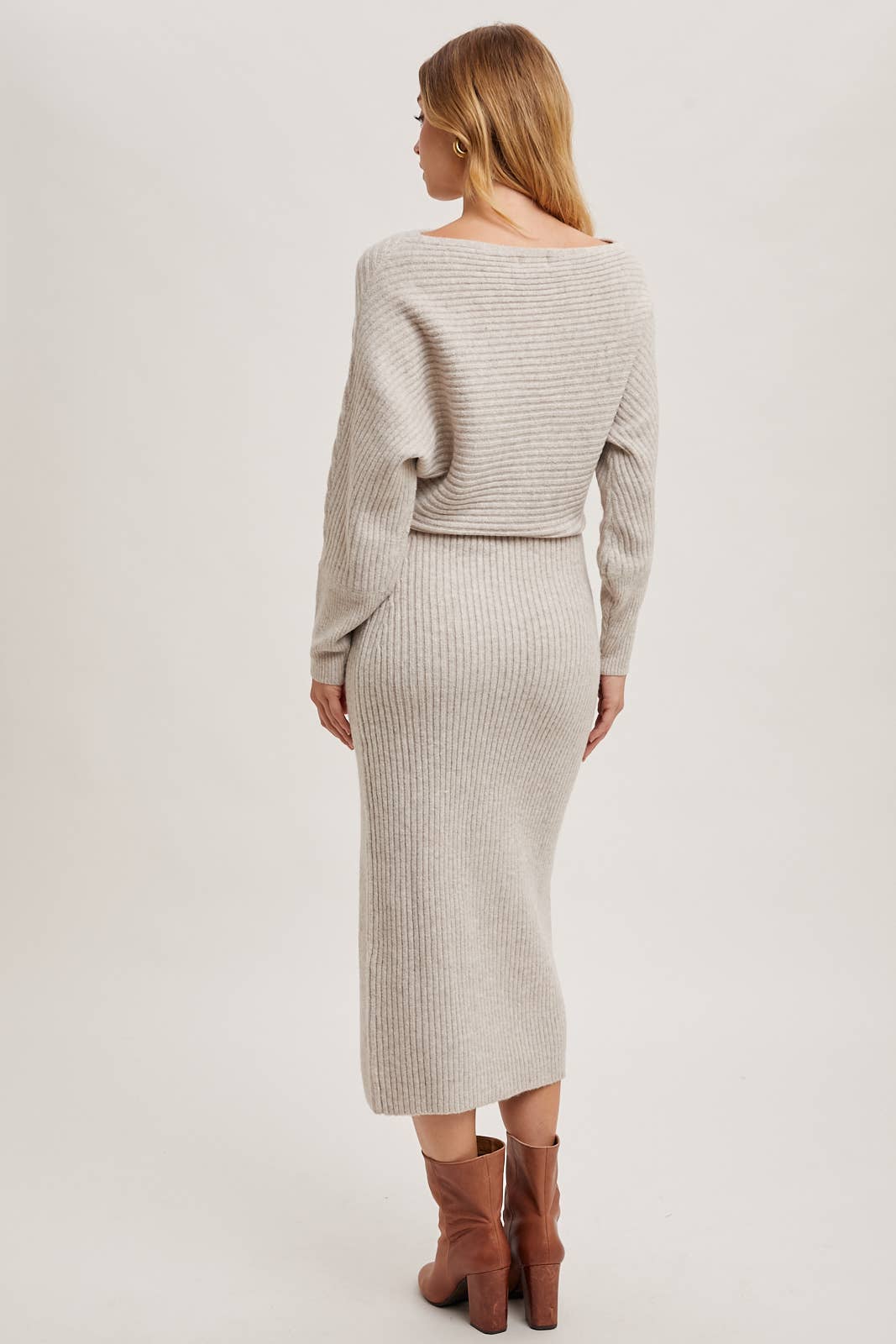 Off Side Sweater Dress: Oatmeal