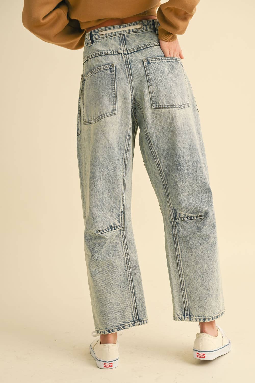 Washed Denim Pants: