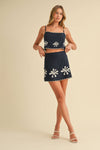 Linen Embroidery Set: NAVY