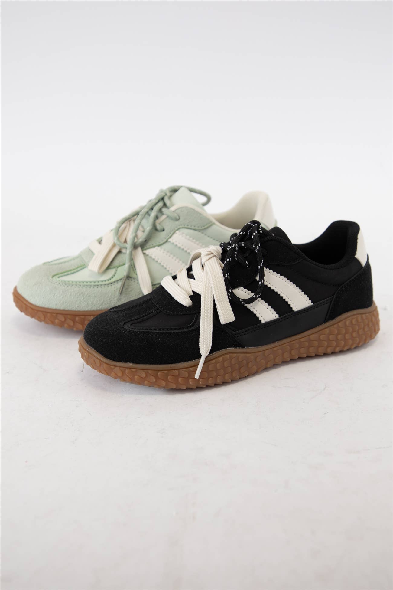 Retro Casual Sneakers:Green/White