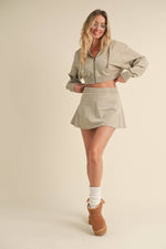 Mineral Wash  Crop Hoodie