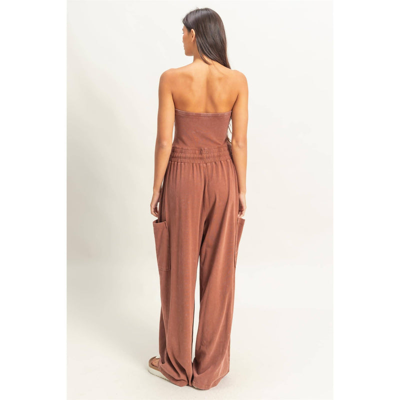 Tube Top Jumpsuit:BLACK