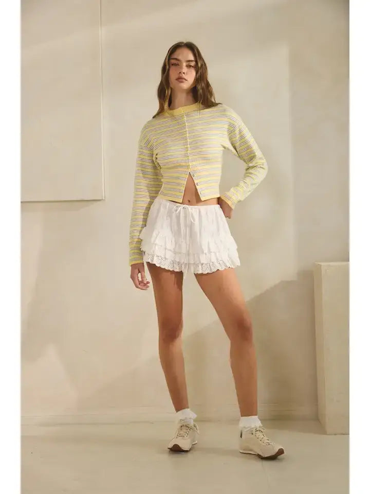 Jo Striped Snap Button Cardigan