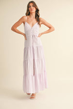 Striped Maxi Dress: LAVENDER