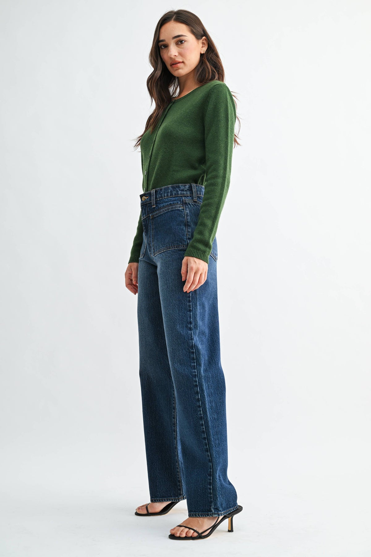 Square Pocket Straight Leg Jeans