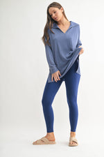 Waffle Knit Oversized:TRUE BLUE