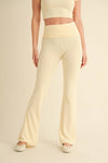 Foldover Flare Pants:Choc.
