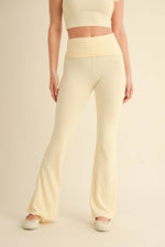 Foldover Flare Pants:Choc.