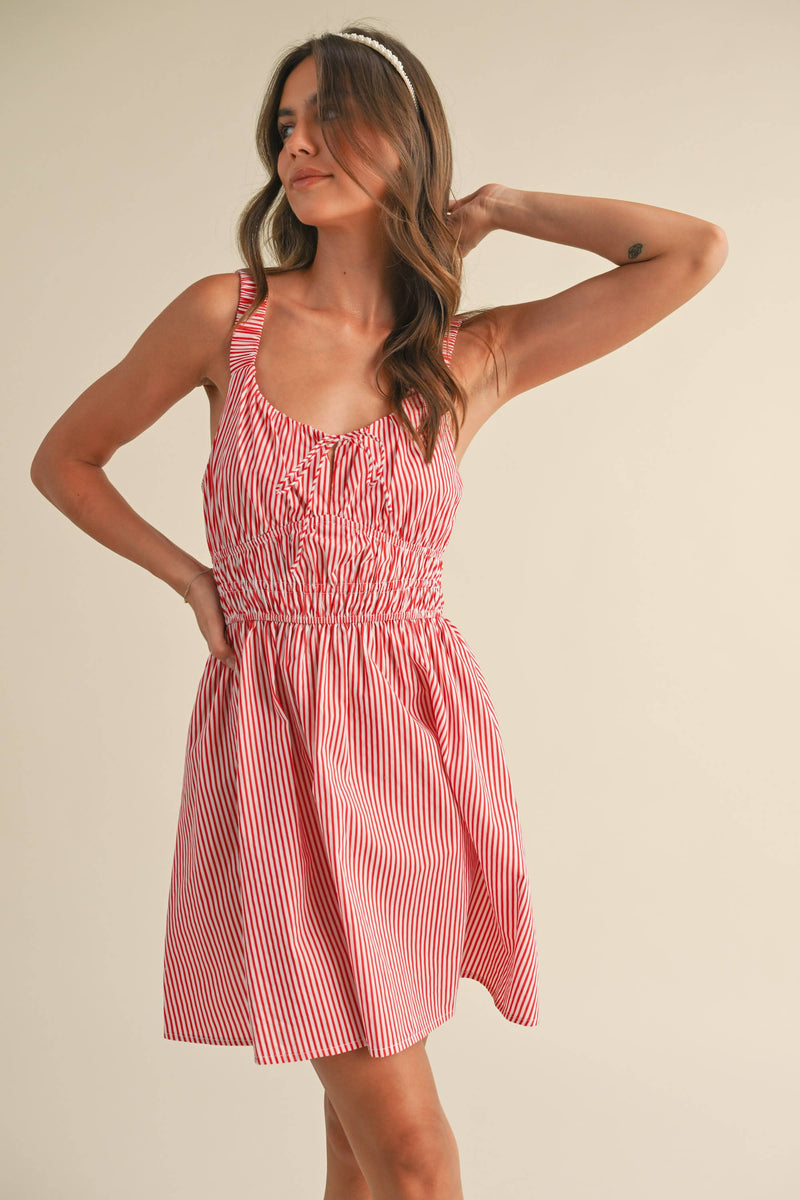 Plaid Mini Dress: Red