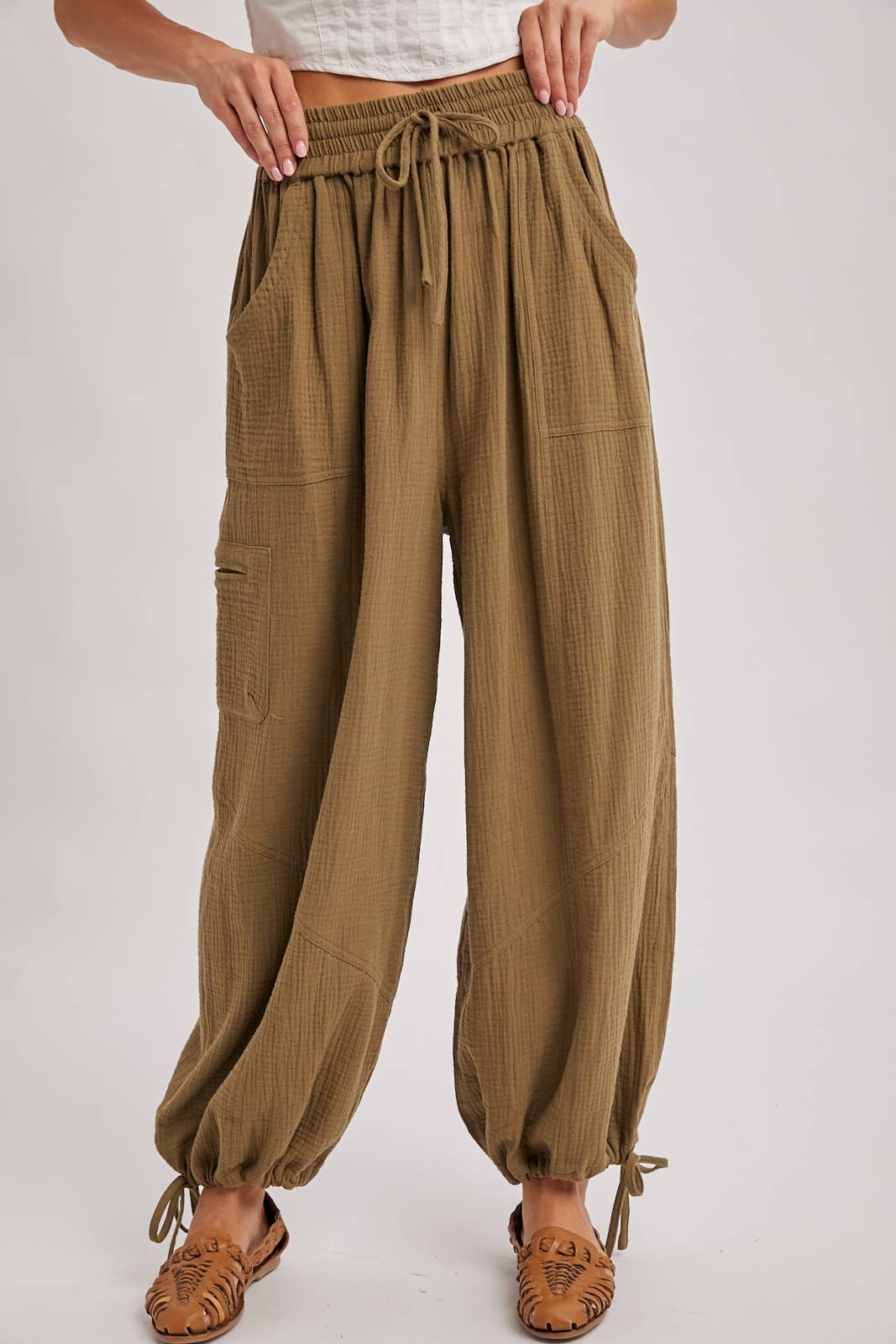 Harem Joggers: Lt. Olive