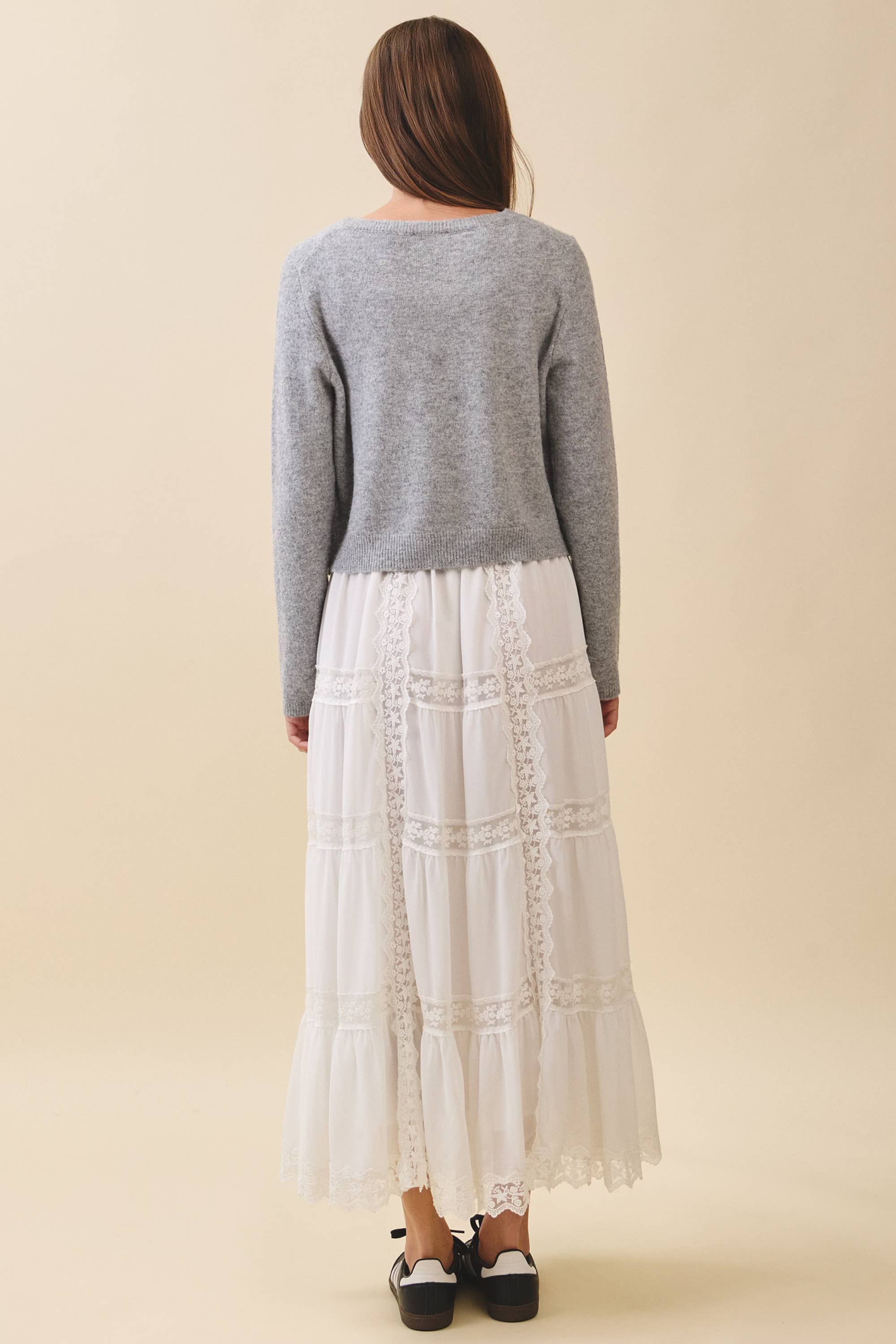 Button Cardigan: Heather Gray