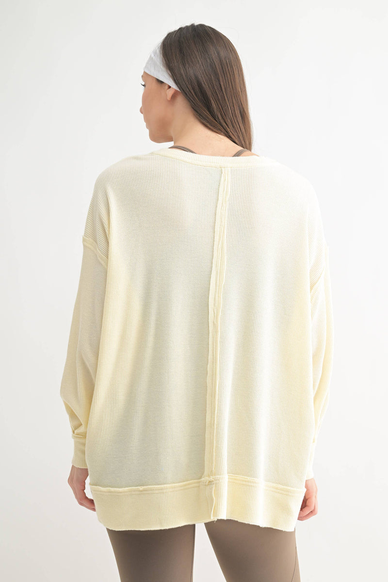 Waffle Knit Oversized:PLUM