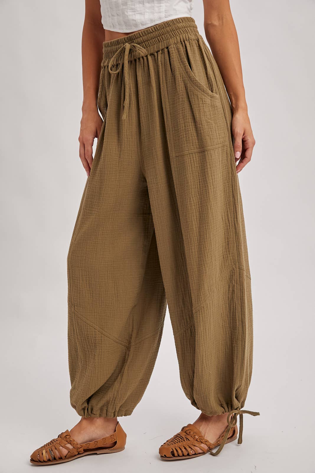 Harem Joggers: Lt. Olive