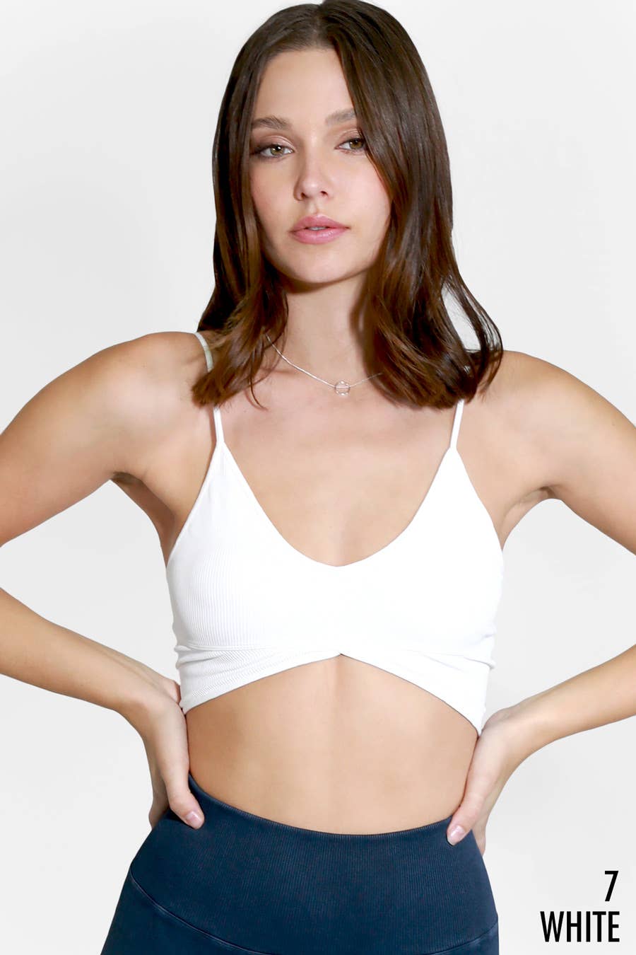 Ribbed Triangle Bralette WHITE