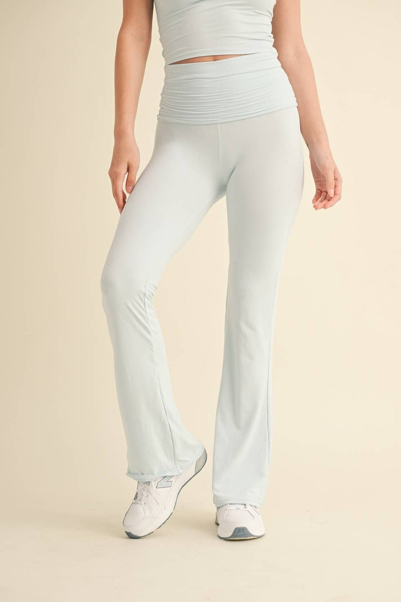 Foldover Flare Pants:Choc.