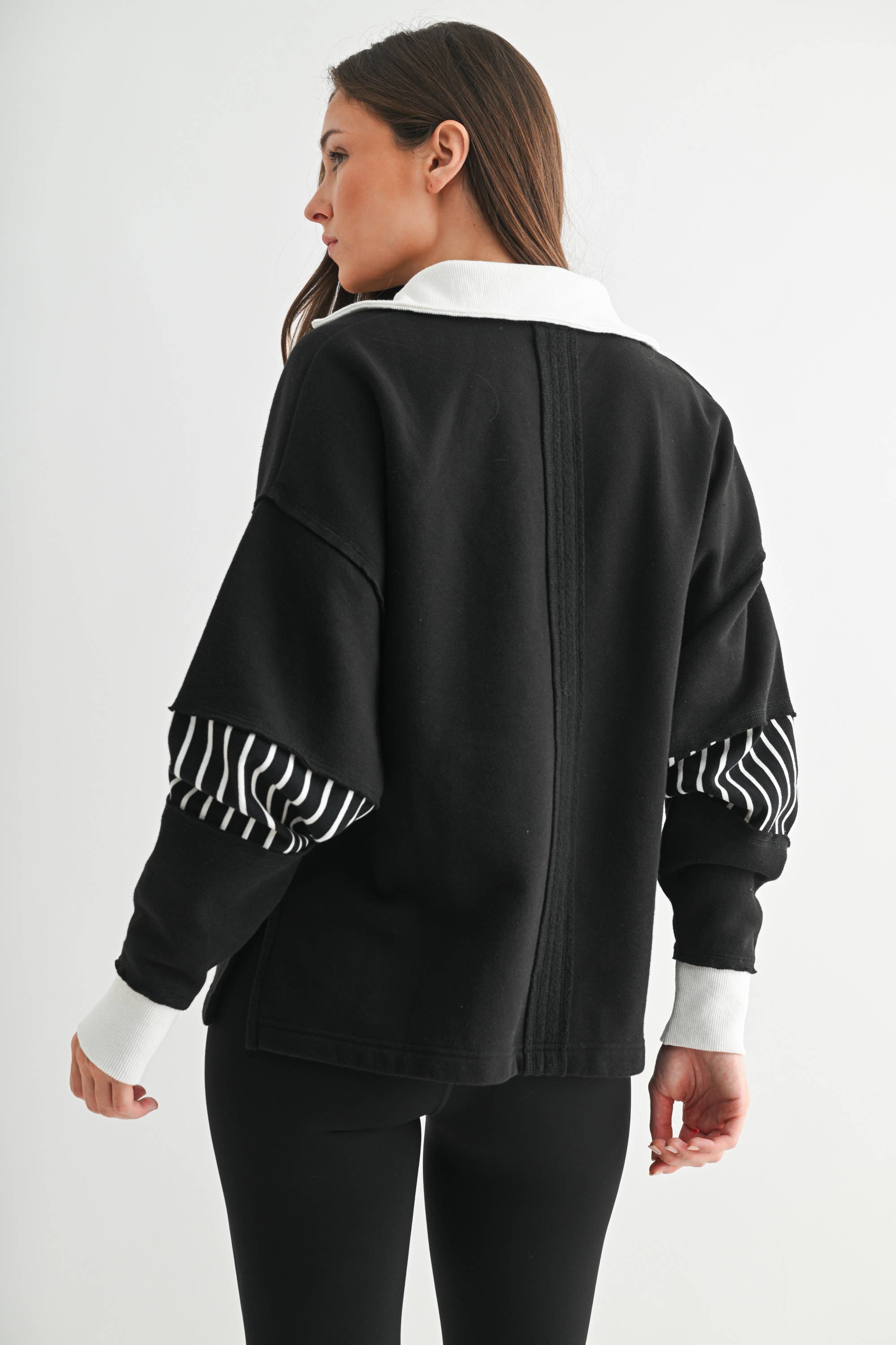 Varsity Pullover: Black