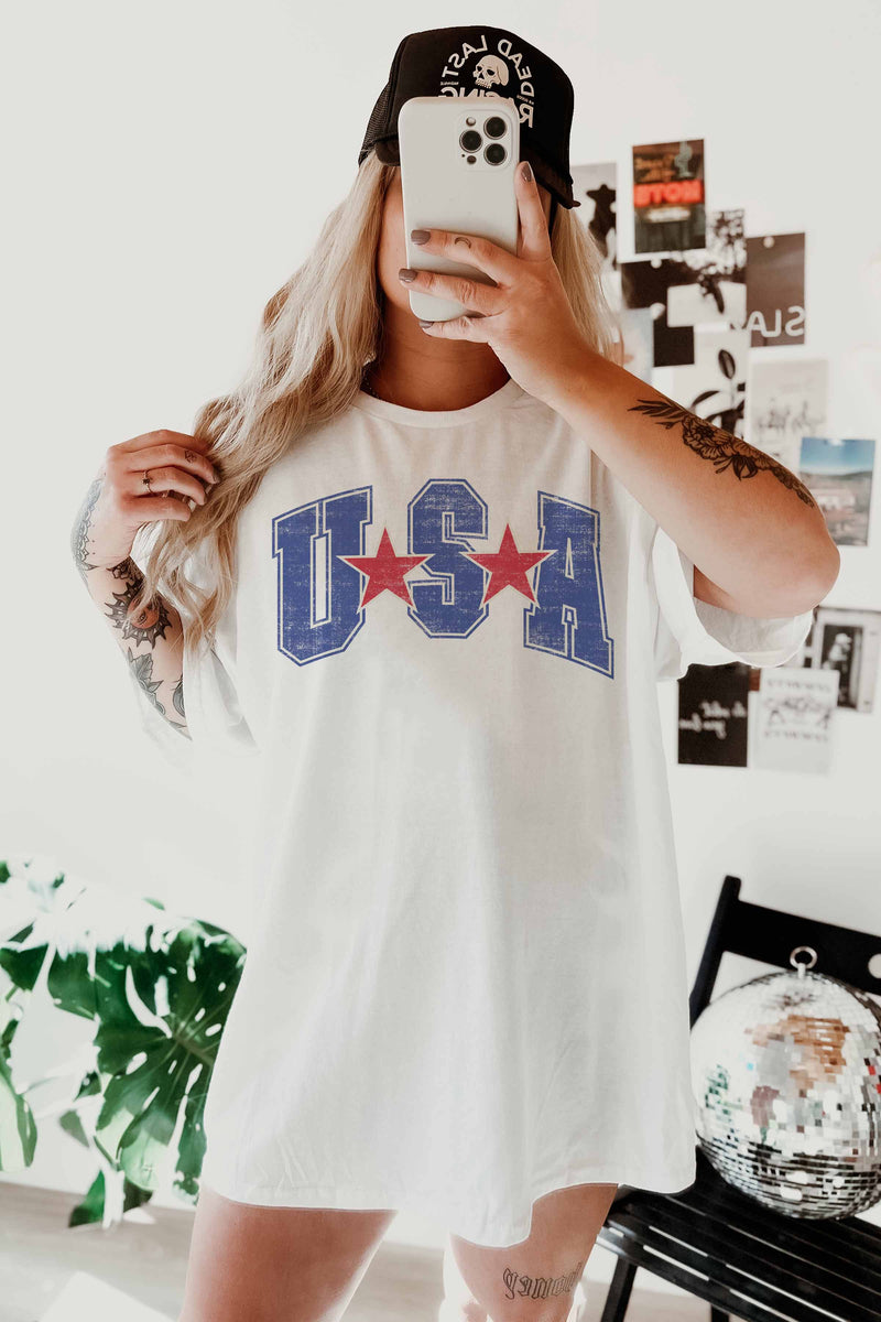 GREY USA OVERSIZED GRAPHIC TEE